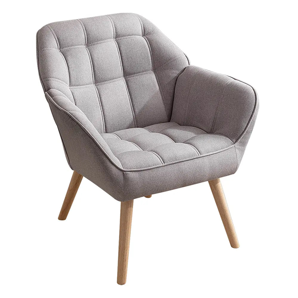 Minimalist Jayna armchair with sleek fabric upholstery