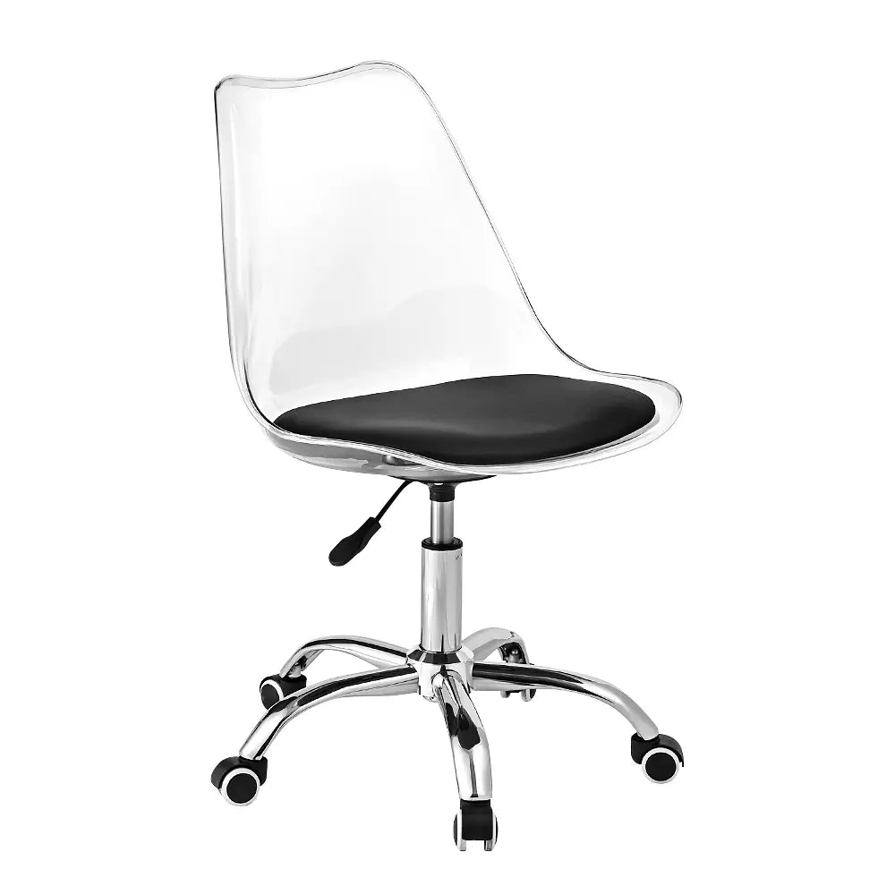 Comfortable acrylic desk chair with transparent design