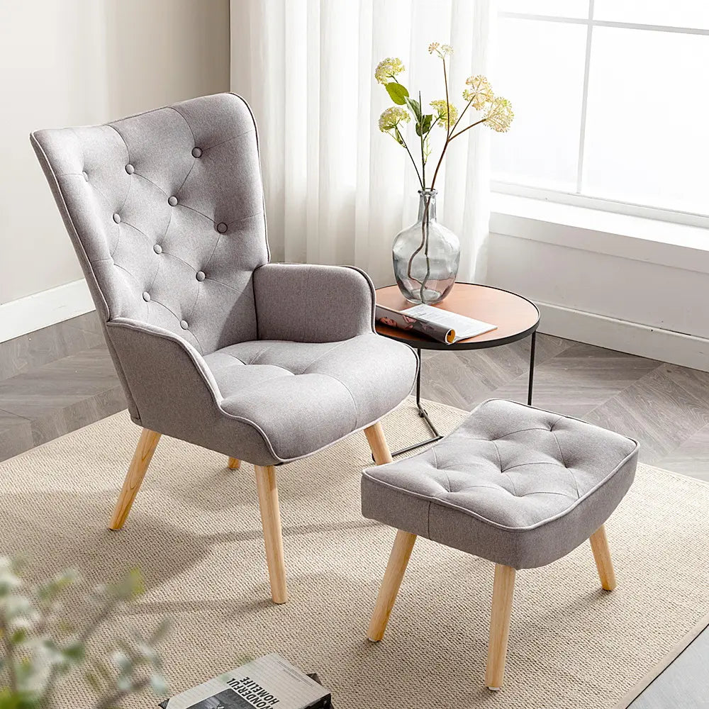 Soft, comfortable cushions of the Sweeney Armchair in a stylish room