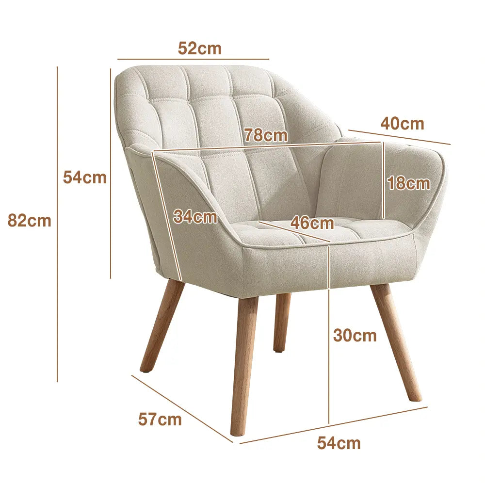 Comfortable Jayna armchair with wooden legs and modern design
