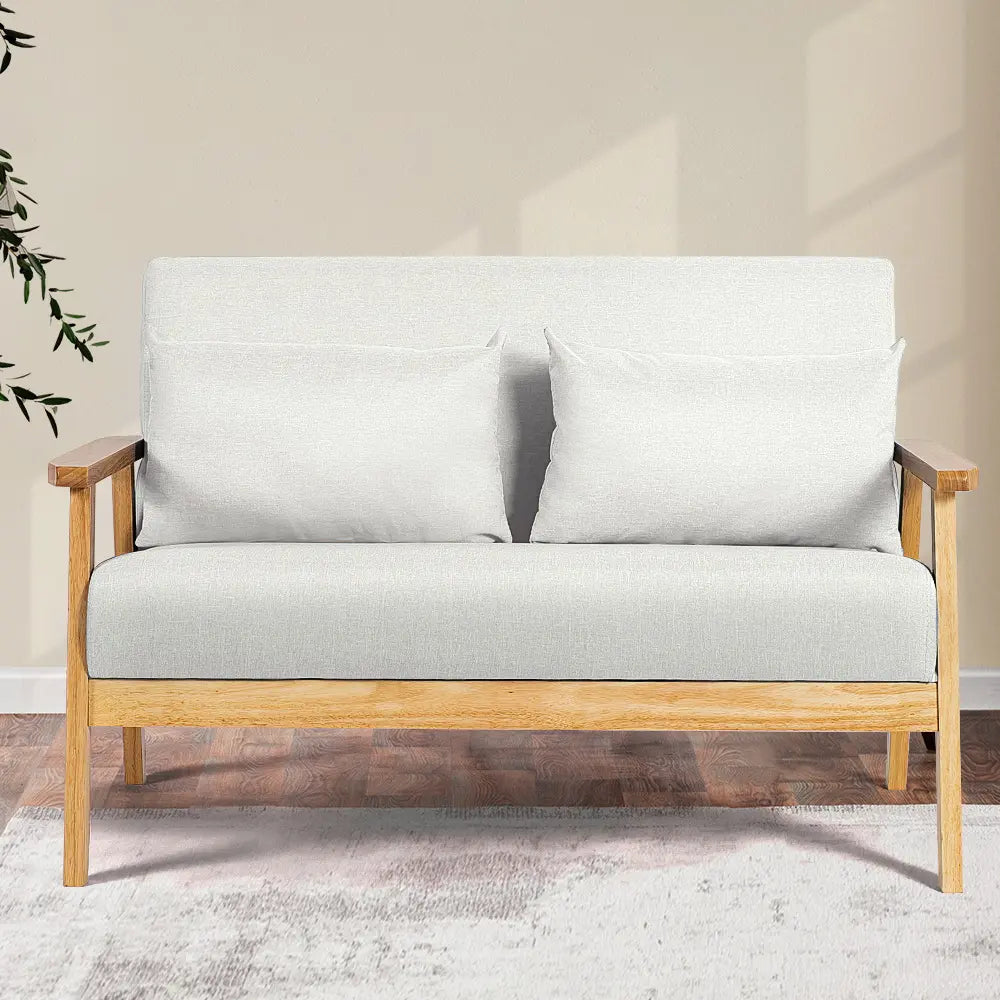 Close-up of Dove double armchair sofa cushions