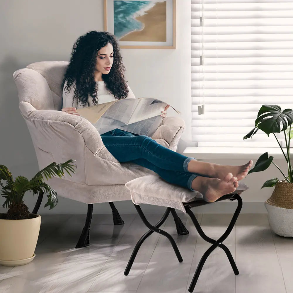 Ridley Armchair’s durable frame close-up in a living room
