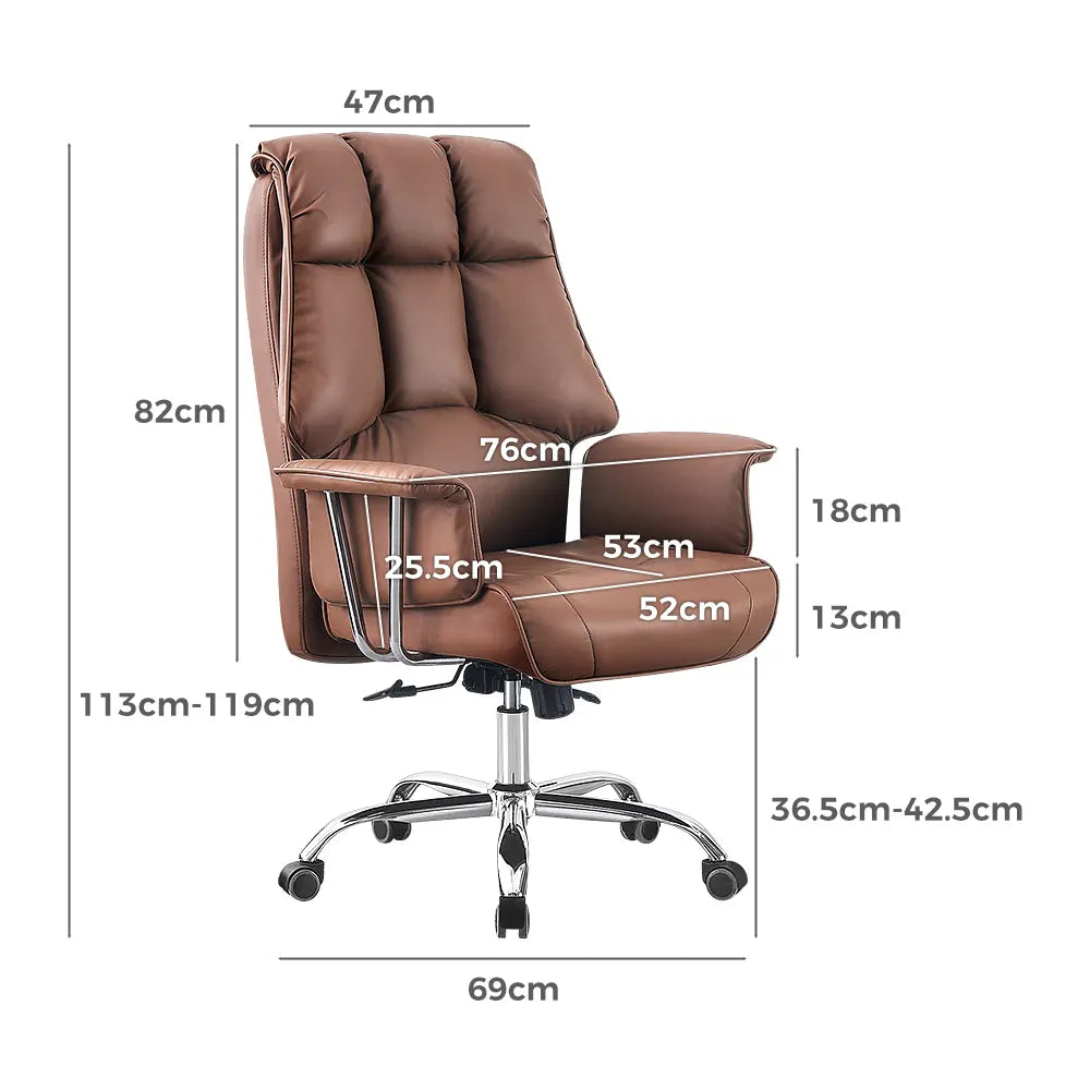 Sarif Faux Leather Executive Chair with adjustable height and tilt features