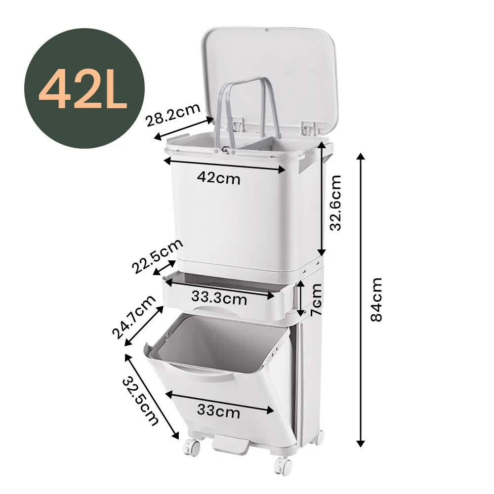 Kofi 3 layer bin with sleek design and easy access in the kitchen