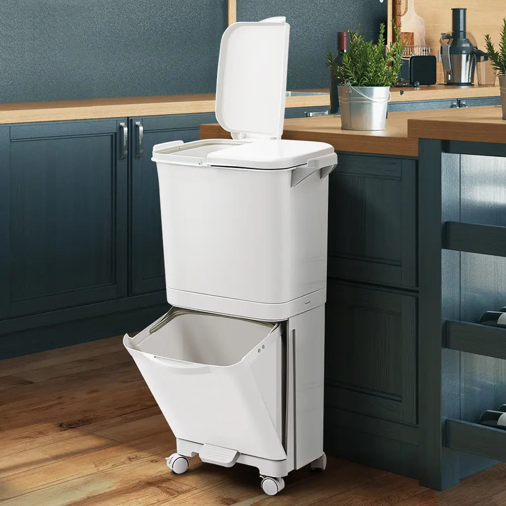 Kofi 3 layer kitchen bin with multiple compartments for waste separation
