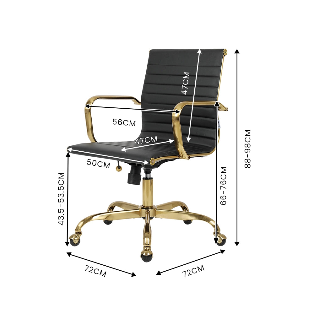 Eames replica mid-back executive chair with durable PU leather