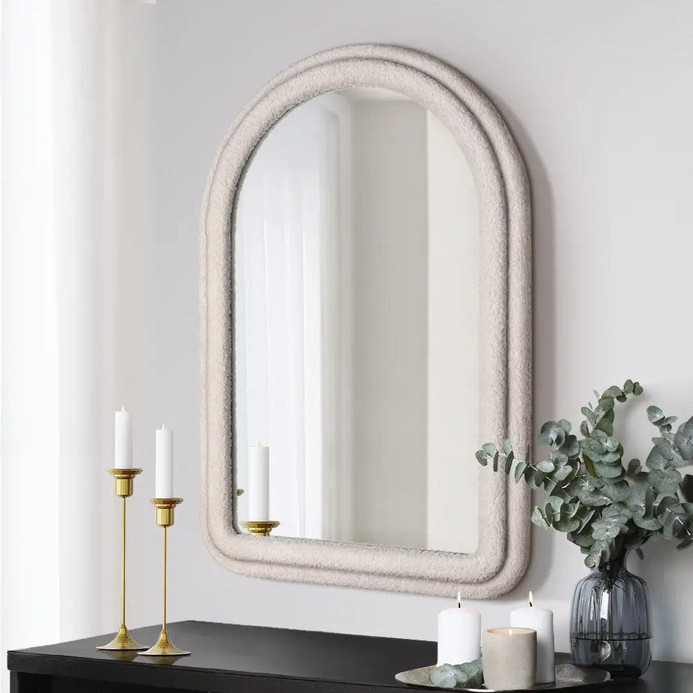 Sabrina Arch Fabric Wall Mirror 600MM x 900MM
