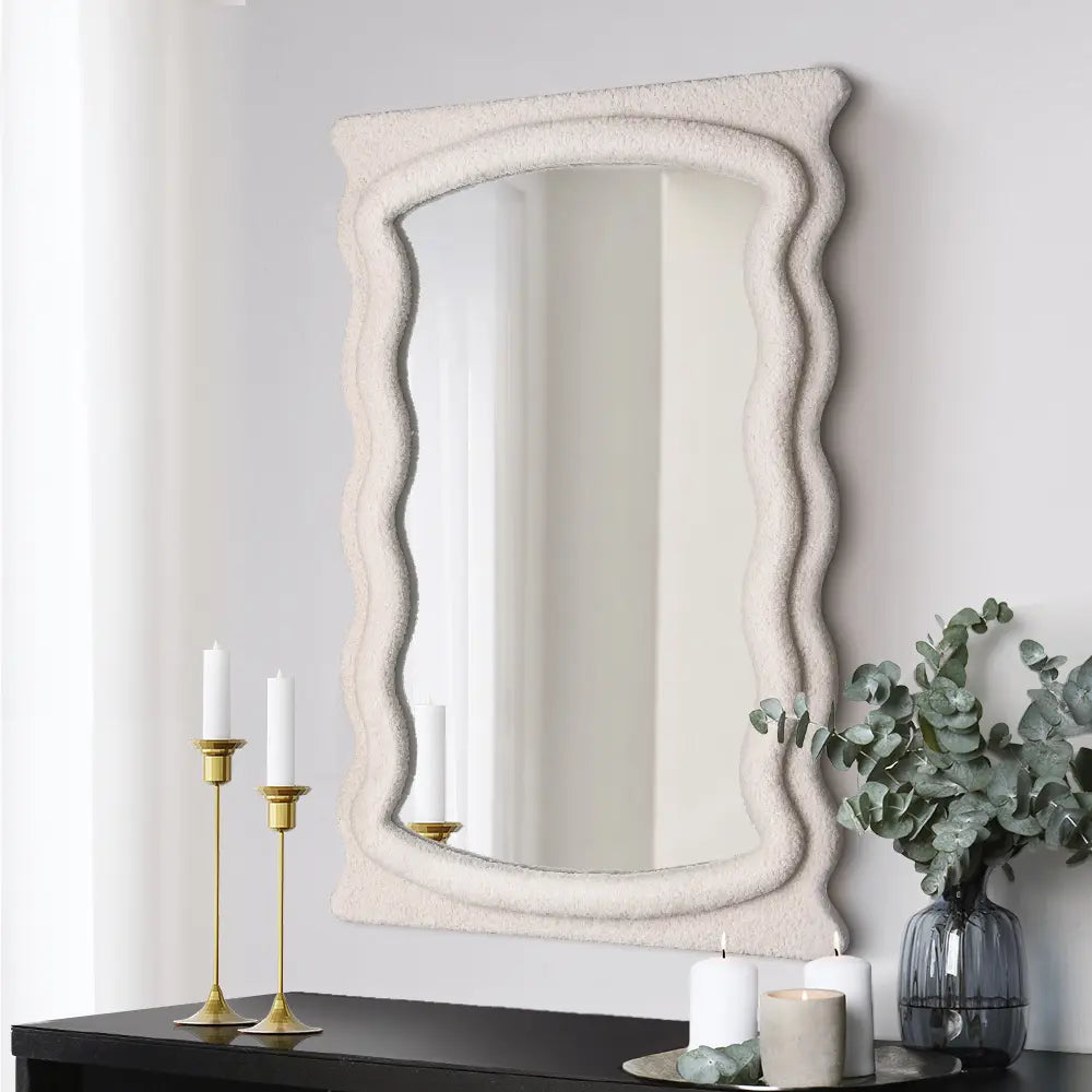 Sabrina Wavy Fabric Wall Mirror 600MM x 900MM