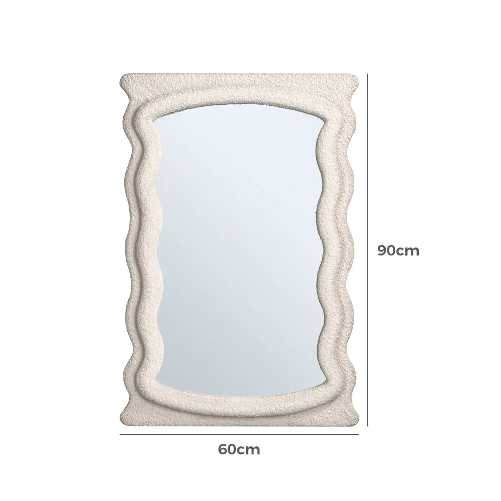 Sabrina Wavy Fabric Wall Mirror 600MM x 900MM
