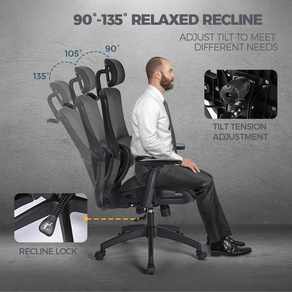 Adjustable seat height on Cushy ergonomic chair STD