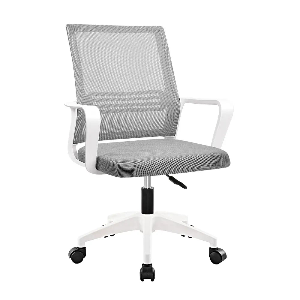 All White Soleil Mesh Office Chair in a modern home office setting