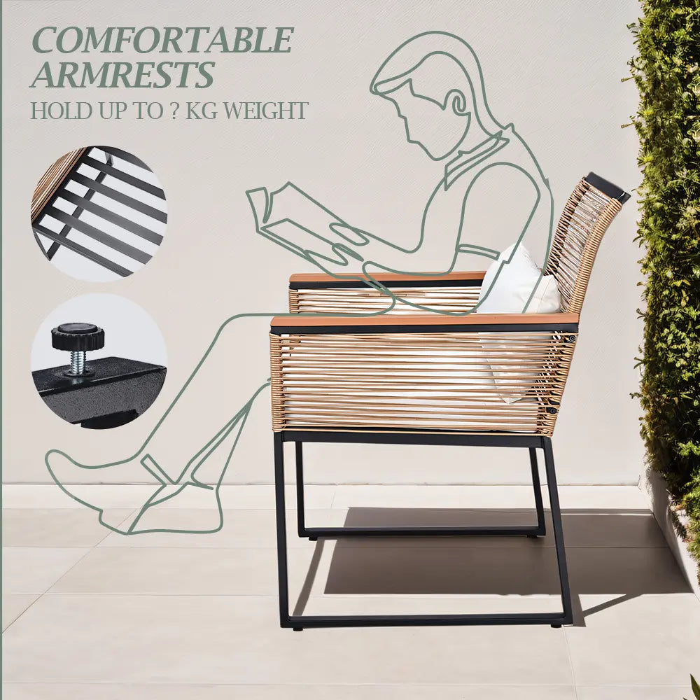 Allegra outdoor dining chairs set on modern patio