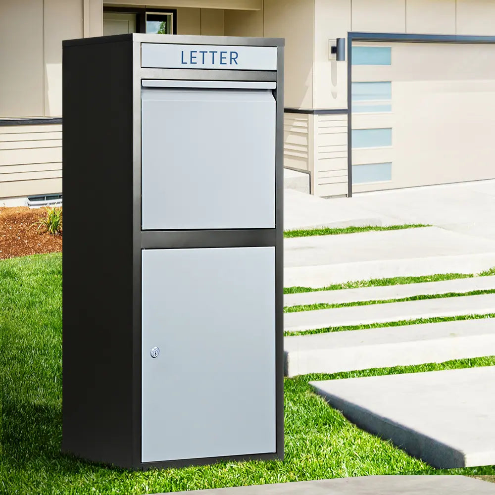 Secure Erikslund parcel drop box with weatherproof design
