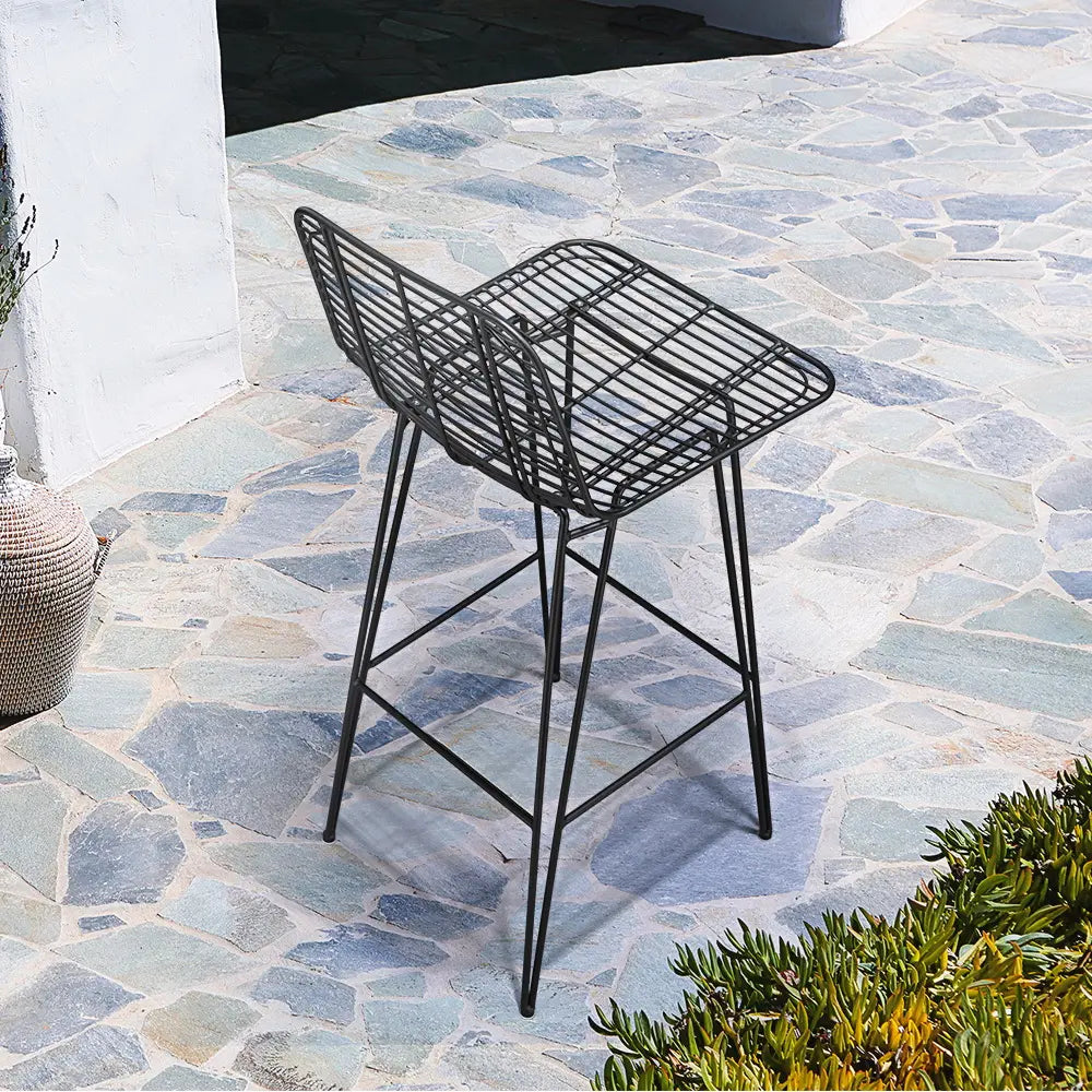 Grier Steel Bar Stool with Backrest