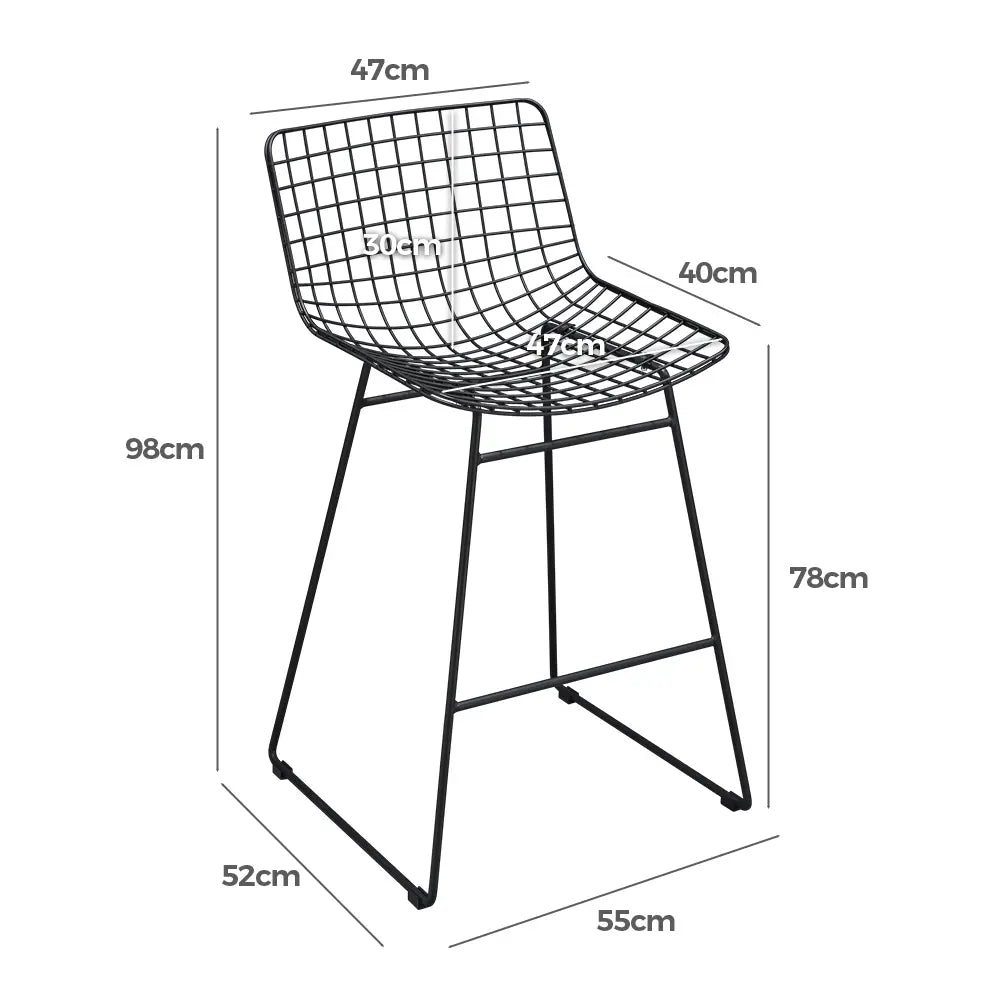 Grier Steel Bar Stool with Backrest Upgrade