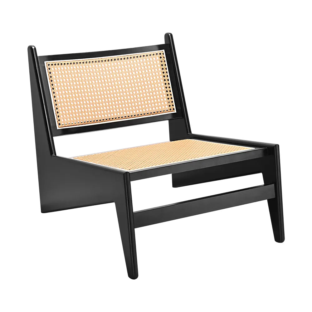 Side view of the Camila armchair showcasing its high backrest and sleek design