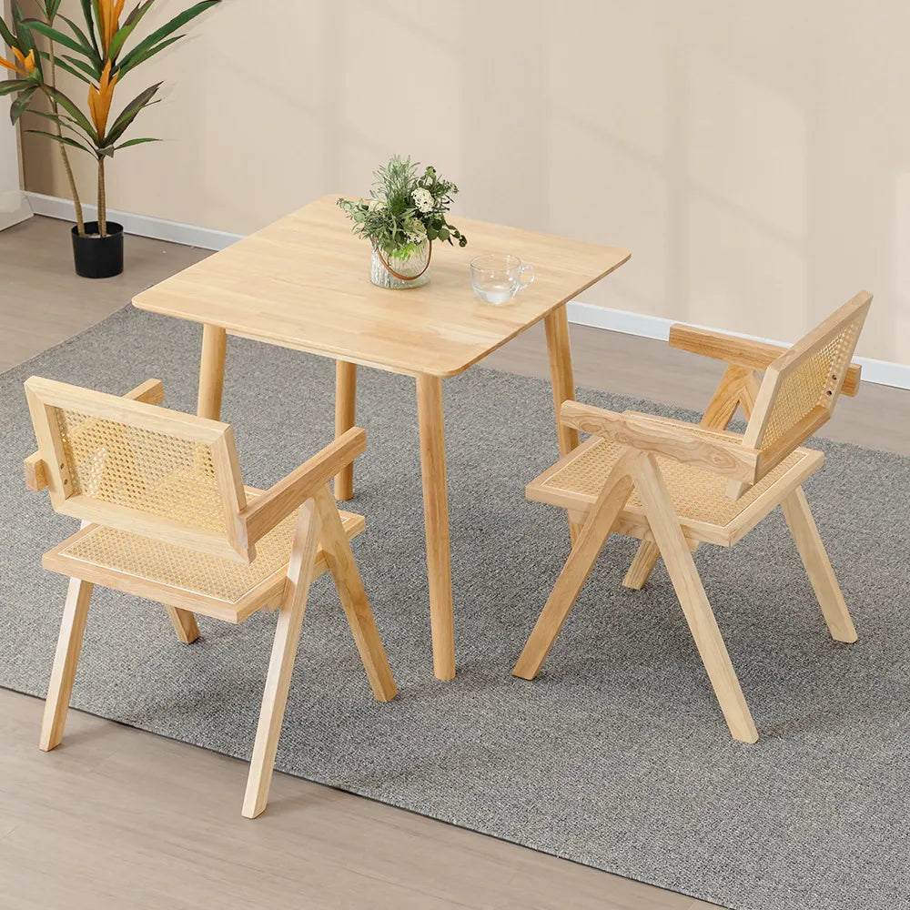 Pair of Alto dining chairs with soft upholstery in neutral color