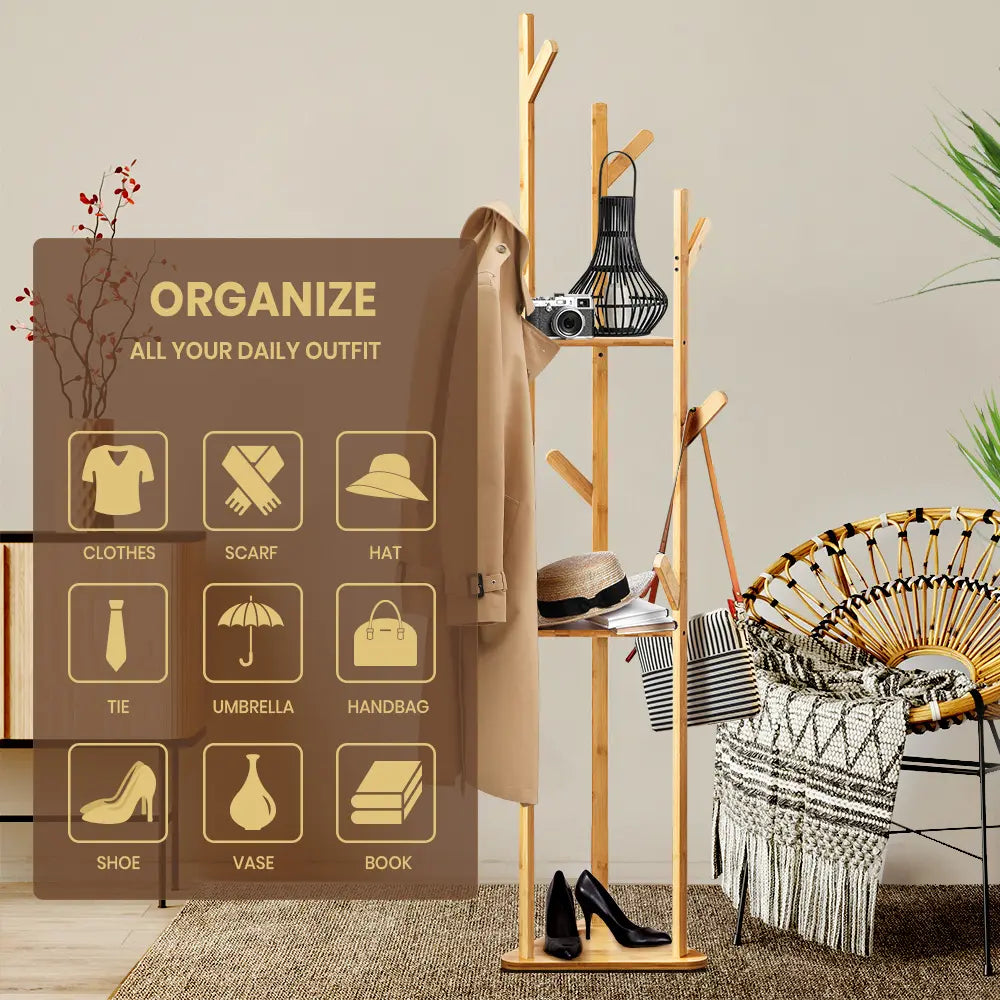 Devyn garment rack holding clothes and accessories