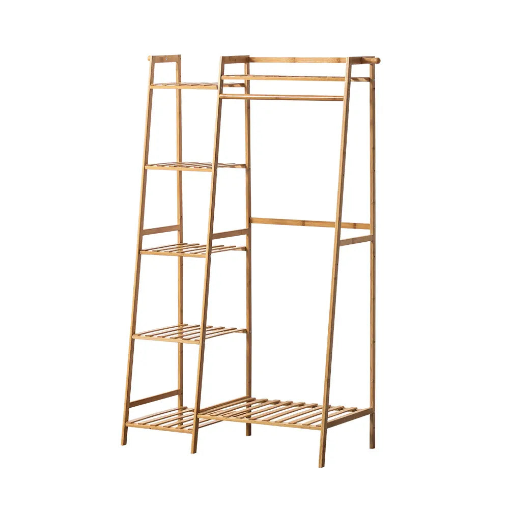 Billy Wooden Garment Rack in a bedroom