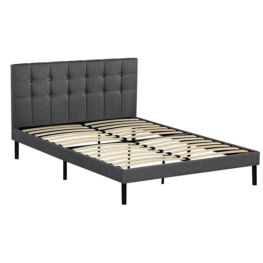 Bole wooden bed frame in a modern bedroom setting