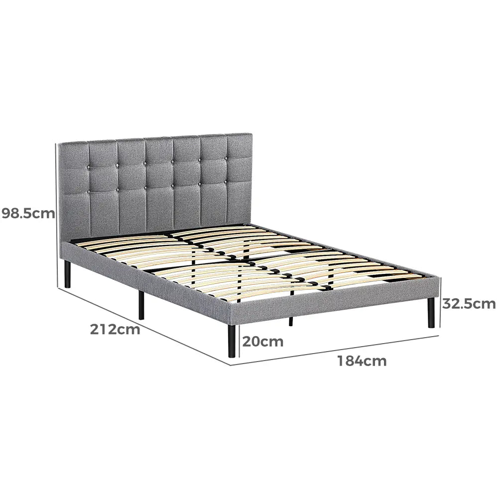 Close-up of the sturdy wooden slats on the Bole bed