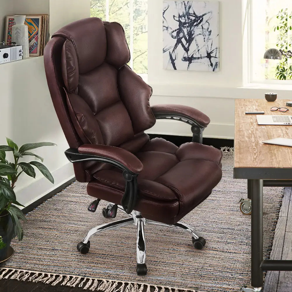 Ergonomic design of the Truesdale Executive Chair providing back and neck support