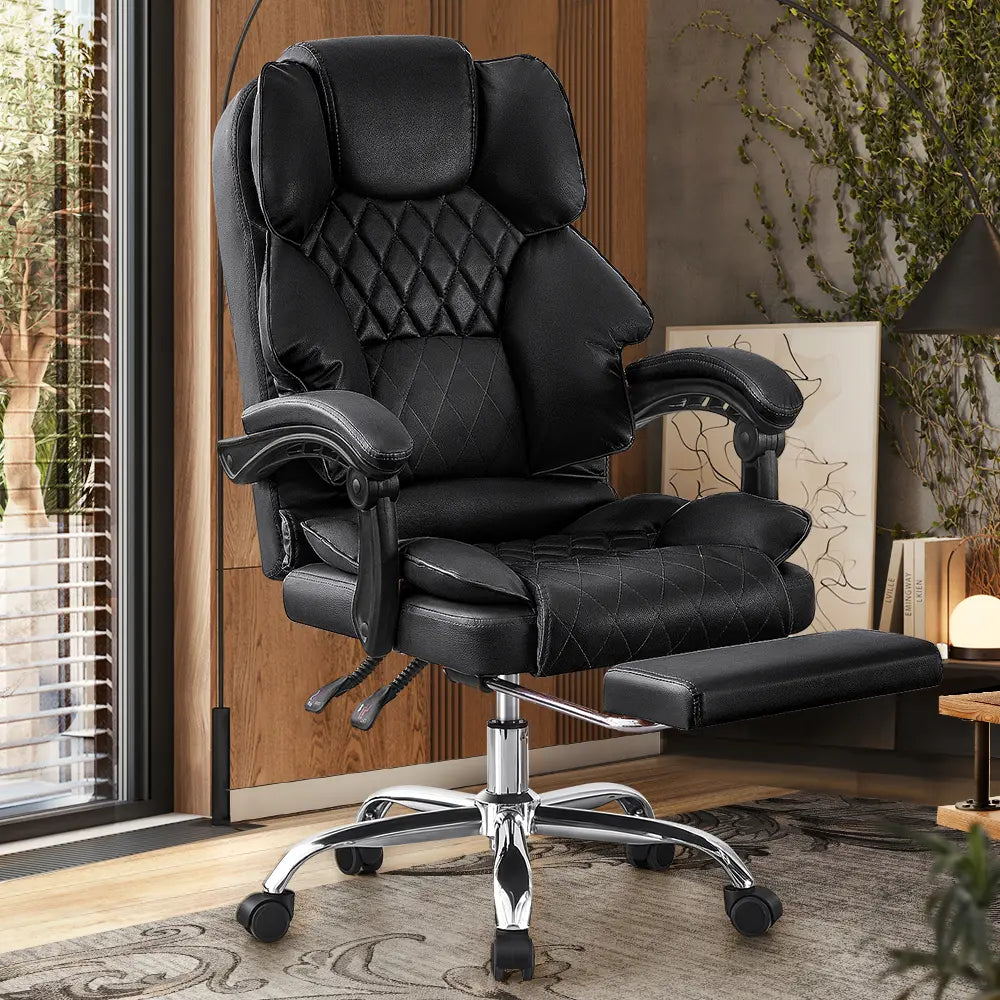 Side view of Dias faux leather executive chair