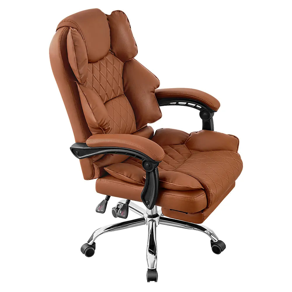 Dias office chair with cushioned seat and retractable footrest