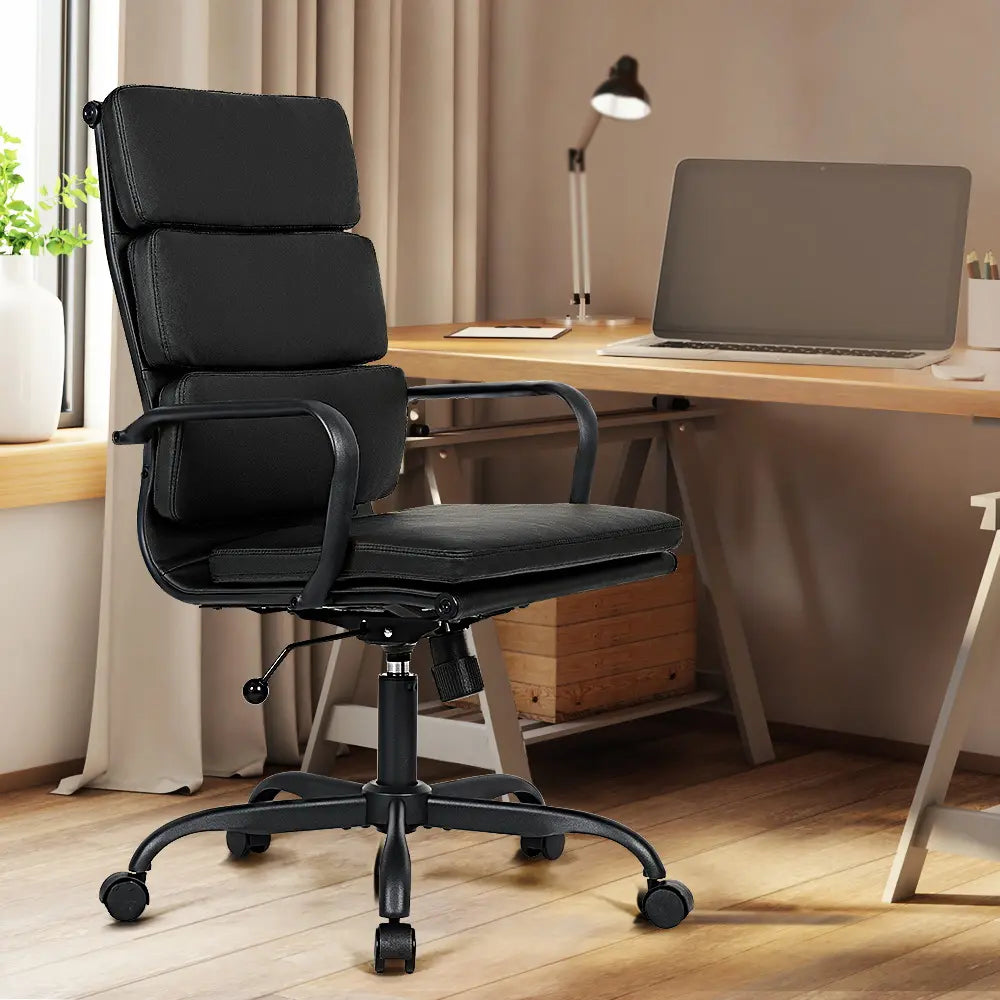 Eames replica office chair with high back and soft PU leather