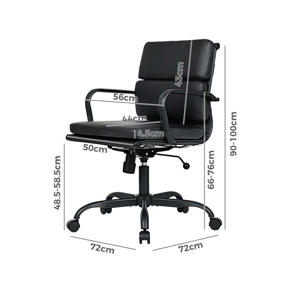 Comfortable Eames replica mid-back chair with ergonomic lumbar support