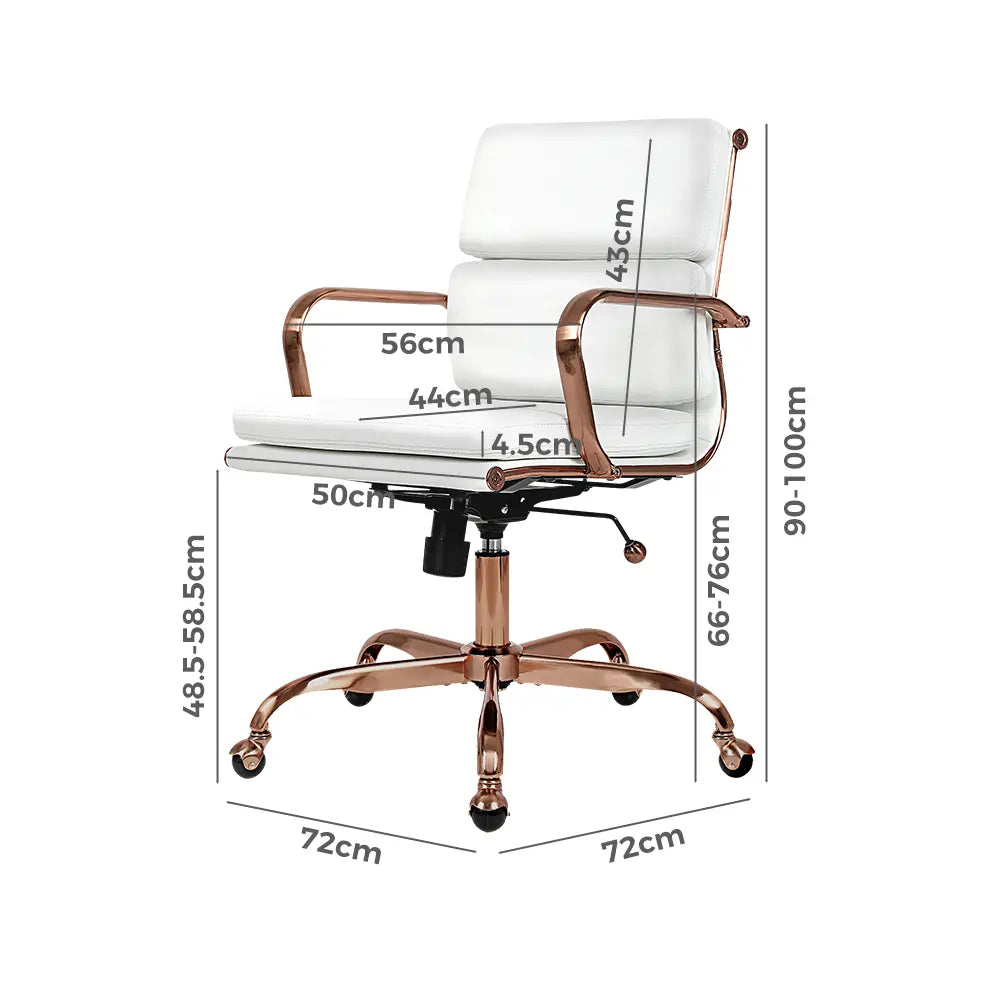 Eames replica mid-back chair with adjustable tilt and smooth PU leather