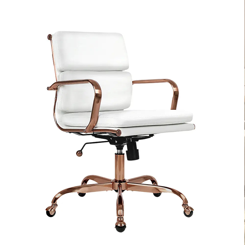Eames replica chair with soft leather seat and back support