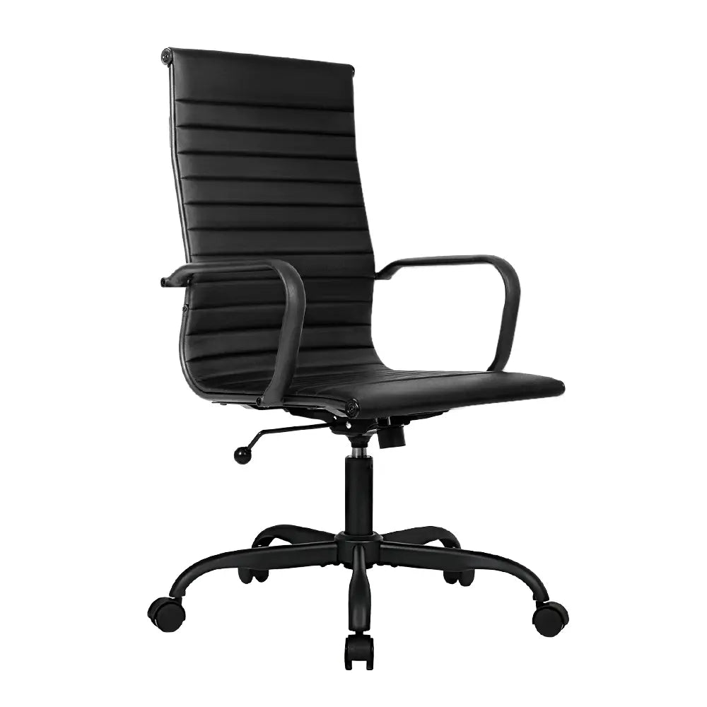 Eames replica executive chair with high back and chrome legs
