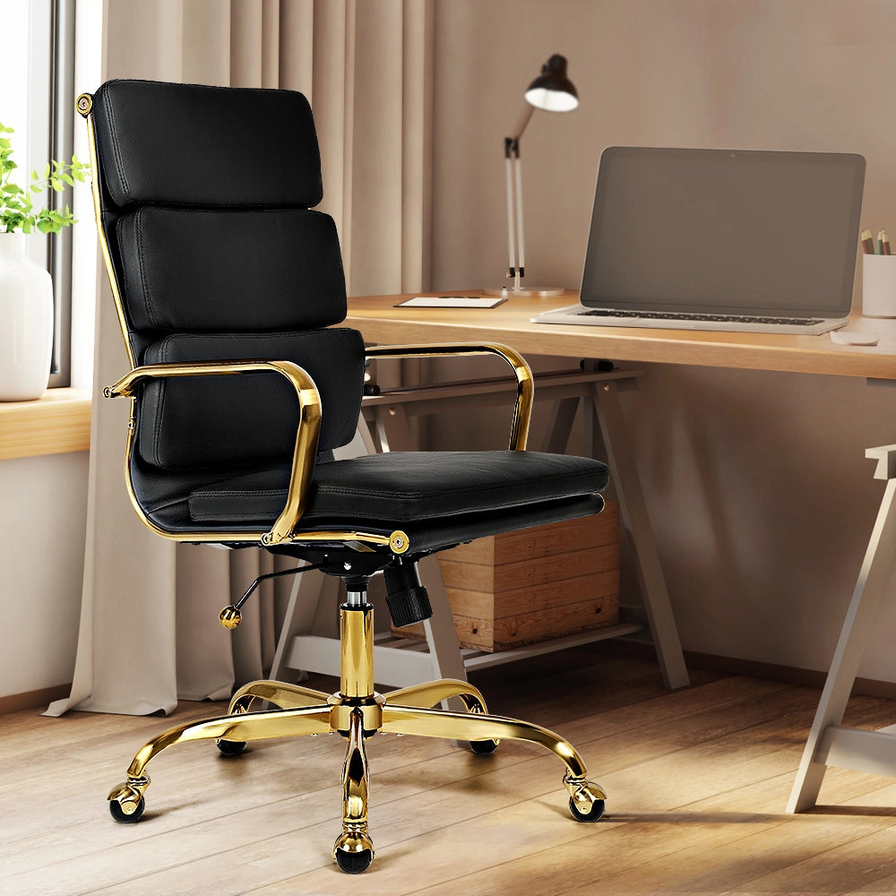 Eames replica chair with adjustable height and PU leather finish