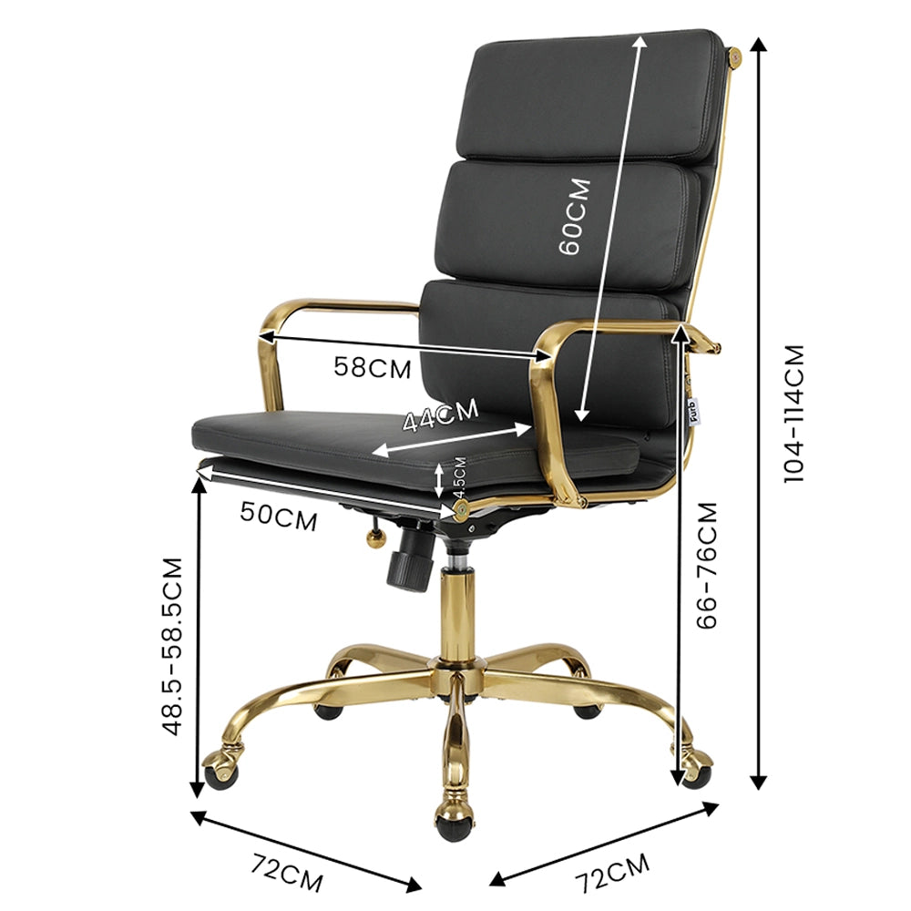 Ergonomic Eames replica office chair with firm PU leather seat