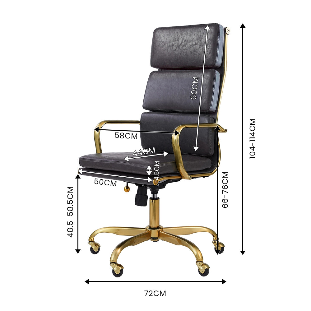 Executive office chair with sleek PU leather and chrome base
