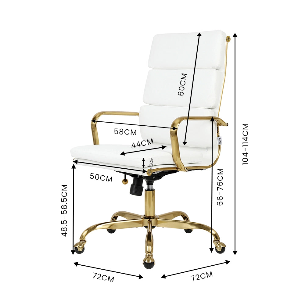 Executive chair with smooth PU leather upholstery and sturdy base