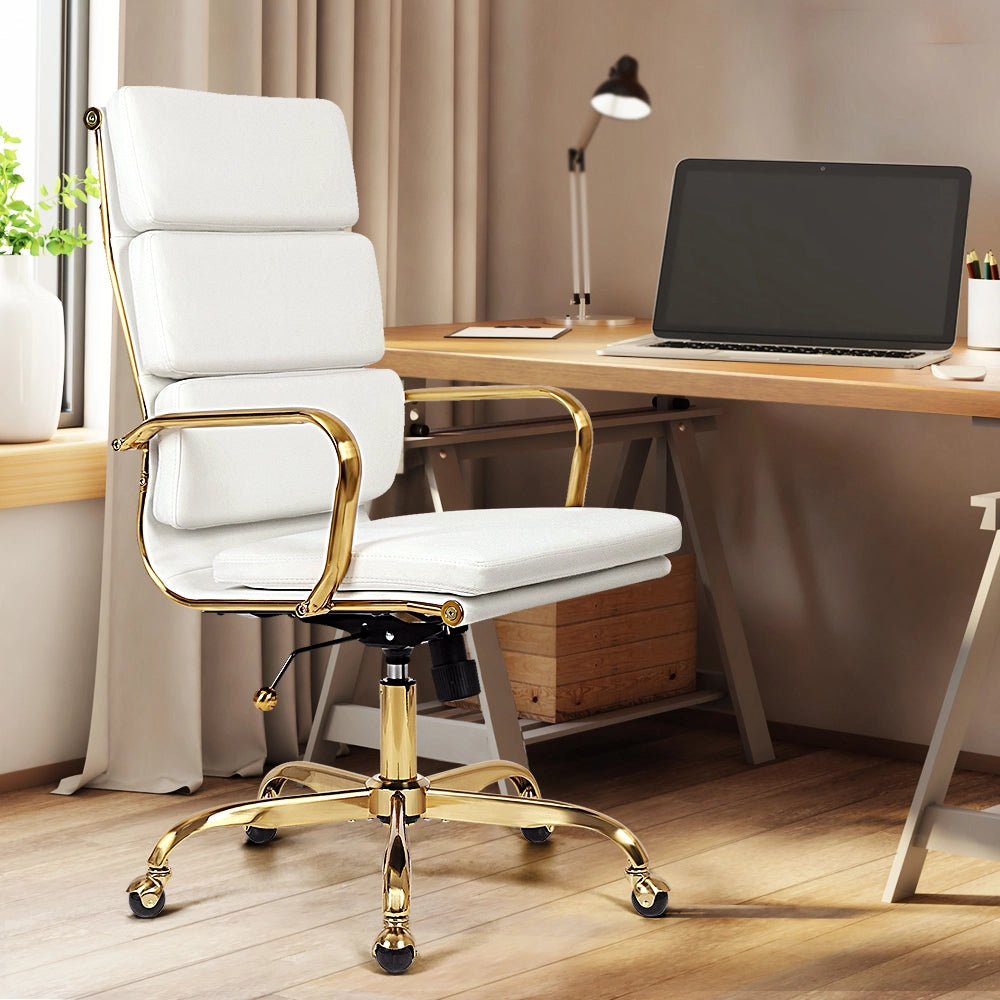 Comfortable PU leather Eames replica chair in modern workspace