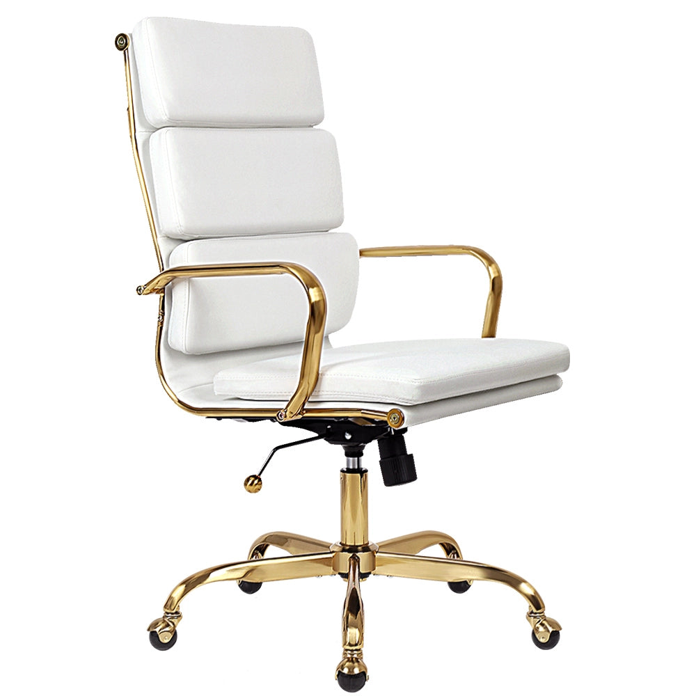 Sleek Eames replica chair with adjustable height and armrests