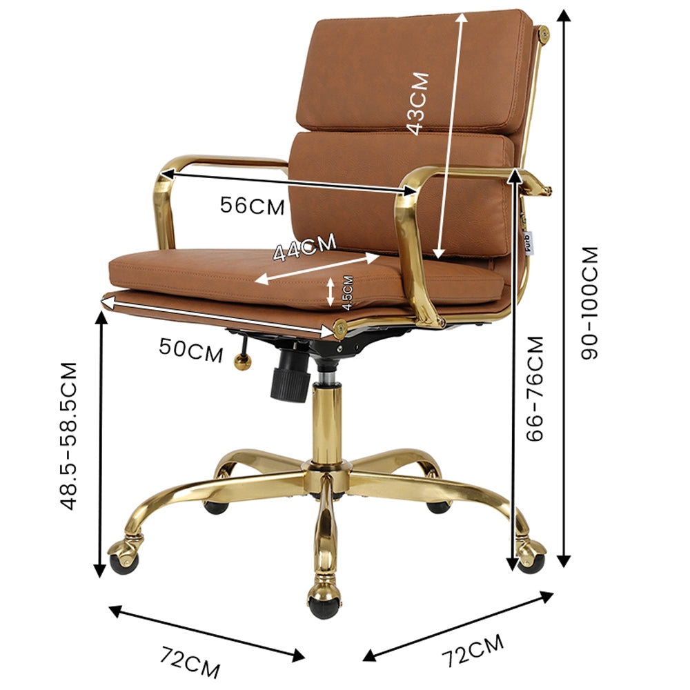 Eames replica office chair with soft PU leather upholstery