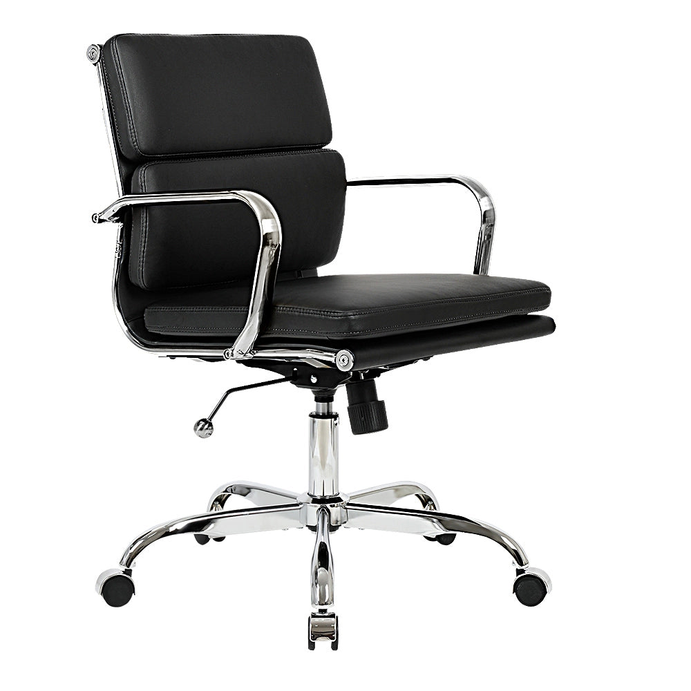 Stylish Eames replica chair with soft PU leather and adjustable height