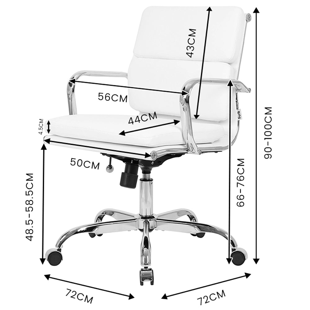 PU leather mid-back office chair in modern workspace setup