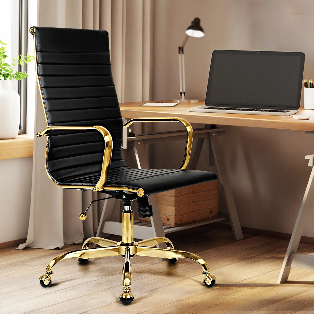 PU leather Eames replica chair in home office