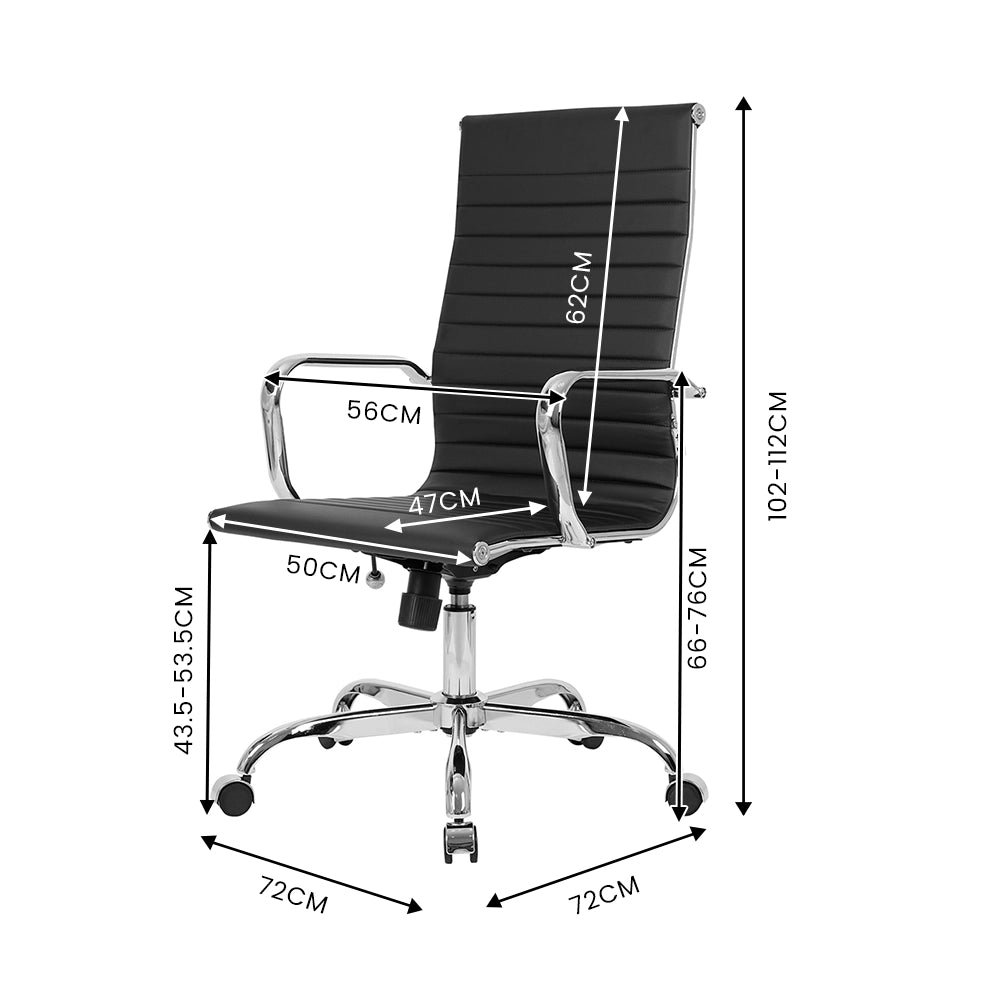 Eames replica chair with firm PU leather seat in modern office
