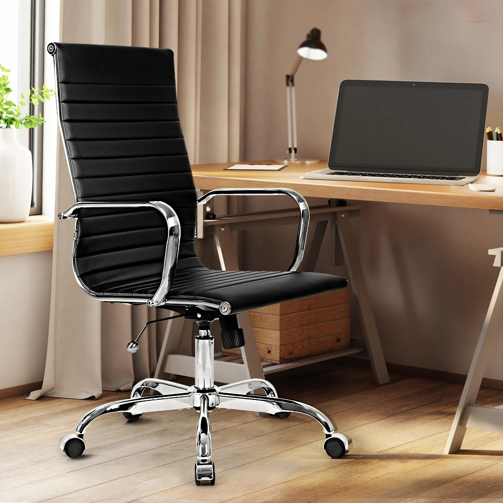 Comfortable yet firm Eames replica chair in a minimalist setting