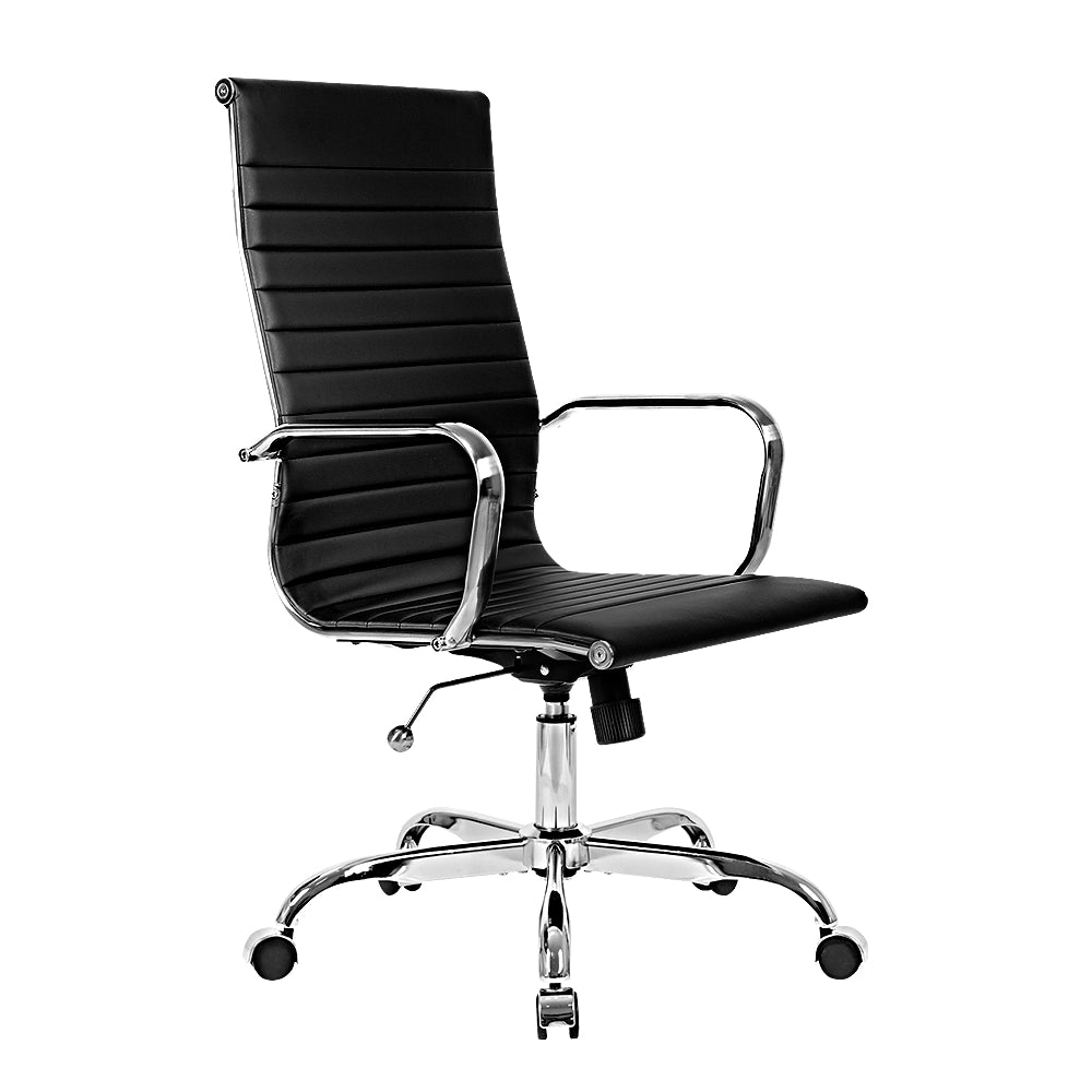 Executive Eames replica chair with durable PU leather upholstery