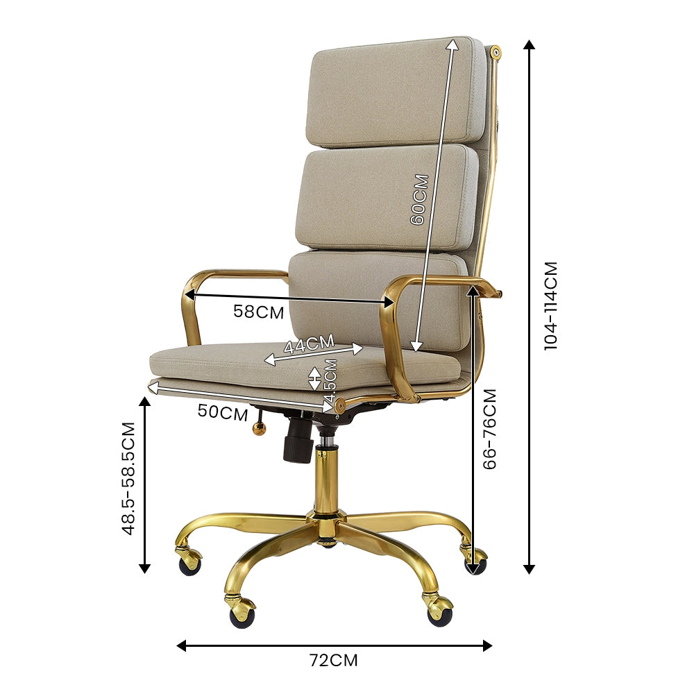 Modern Eames replica office chair in neutral fabric