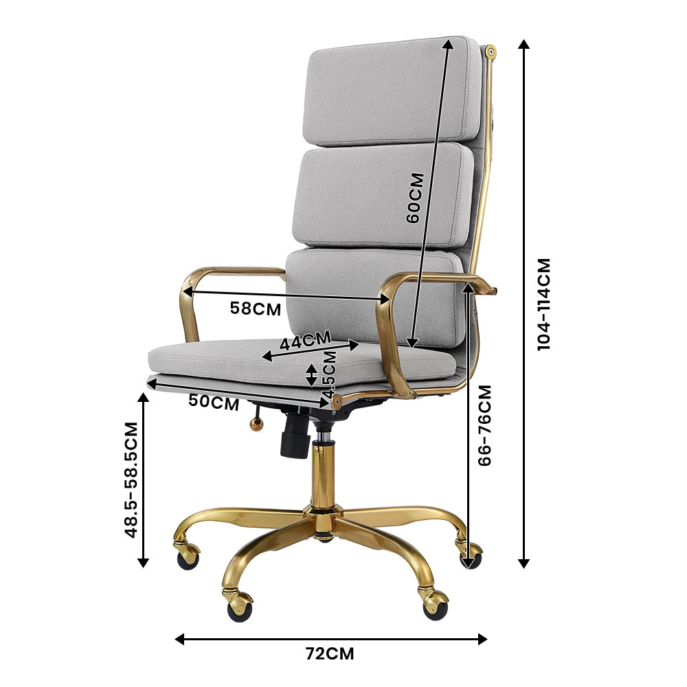 Stylish fabric-upholstered Eames replica chair with armrests