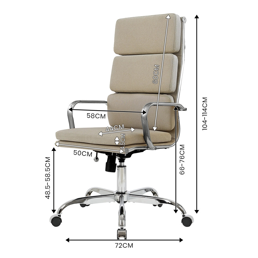 Eames replica office chair in neutral fabric
