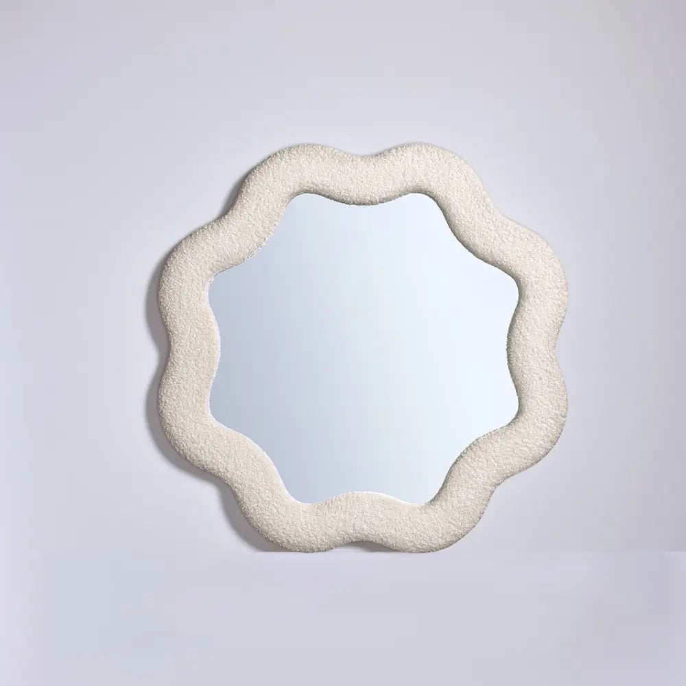 Sabrina Scallop Fabric Wall Mirror 800MM x 800MM